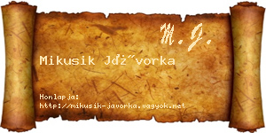 Mikusik Jávorka névjegykártya